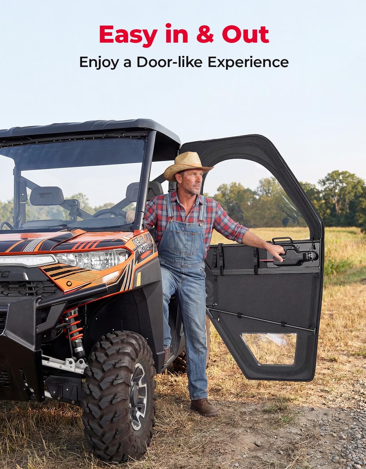 KEMIMOTO Upper Doors with Steel Frame Compatible with Polaris